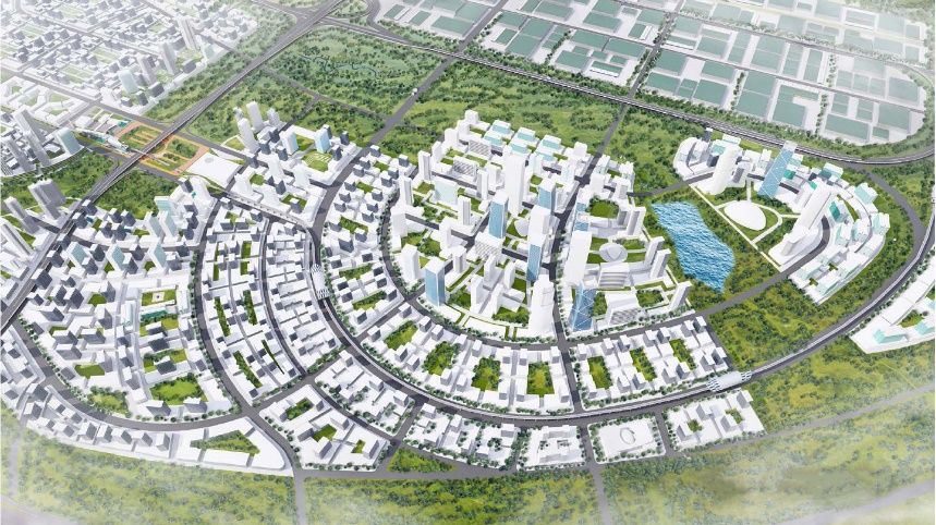  Kawasan Kertajati Aerocity di Majalengka. Bahkan, Ridwan Kamil tawarkan investasi Kawasan Aerocity Kertajati kepada investor Timur Tengah dari UEA