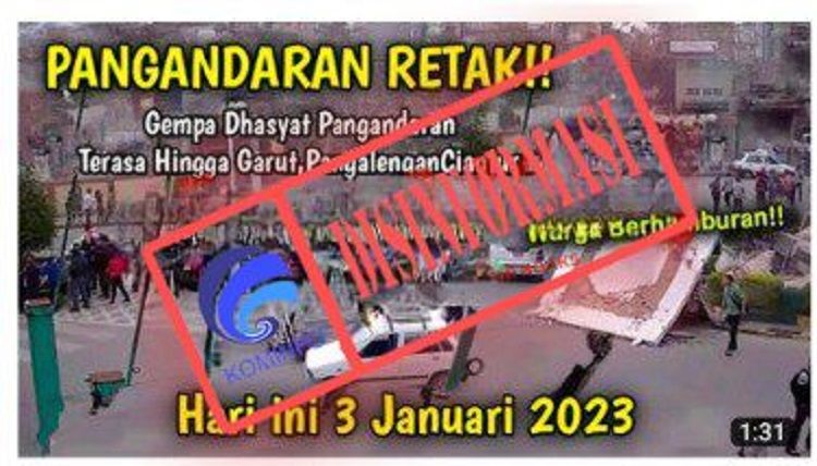  Beredar kabar wilayah Pangandaran retak akibat gempa 4.9 magnitudo pada 3 Januari 2023.