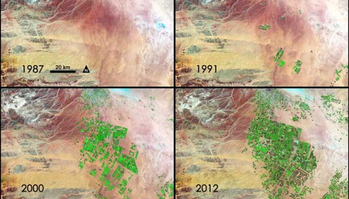 Tangkapan citra satelit NASA soal penampakan pegunungan di Arab Saudi yang menghijau.