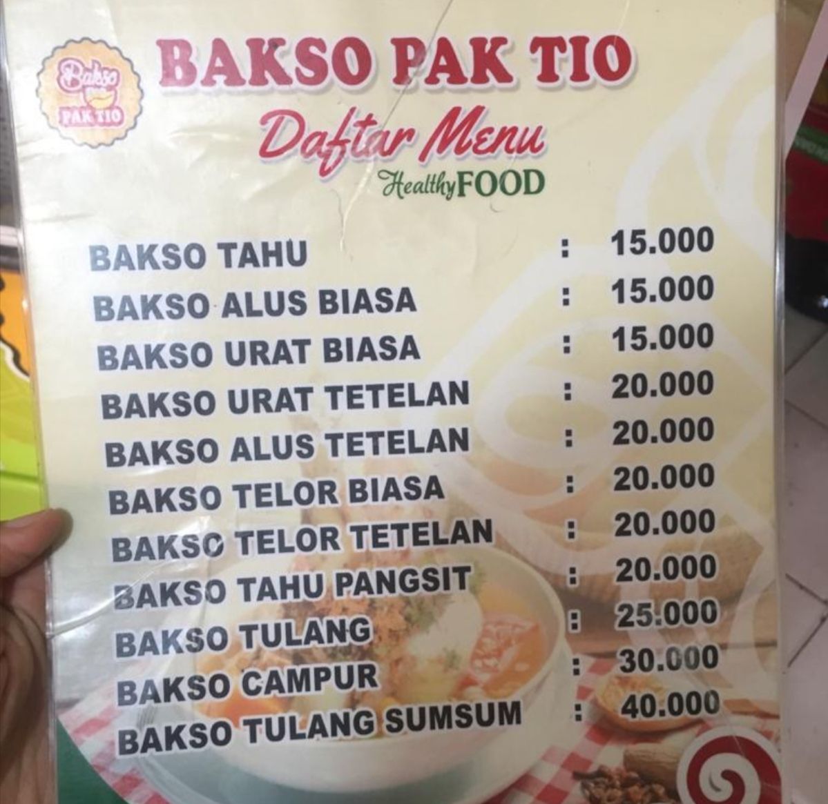 Daftar menu bakso Purwokerto, Bakso Tio Sokaraja 