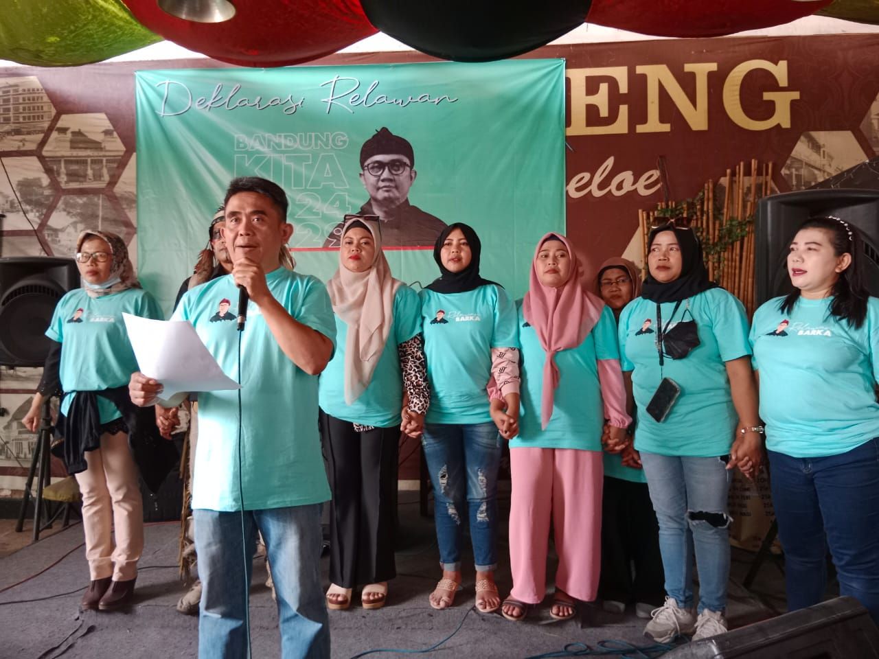 Andri Gunawan saat dideklarasikan oleh rewalan warga Kota Bandung yang mengatasnamakan Barka