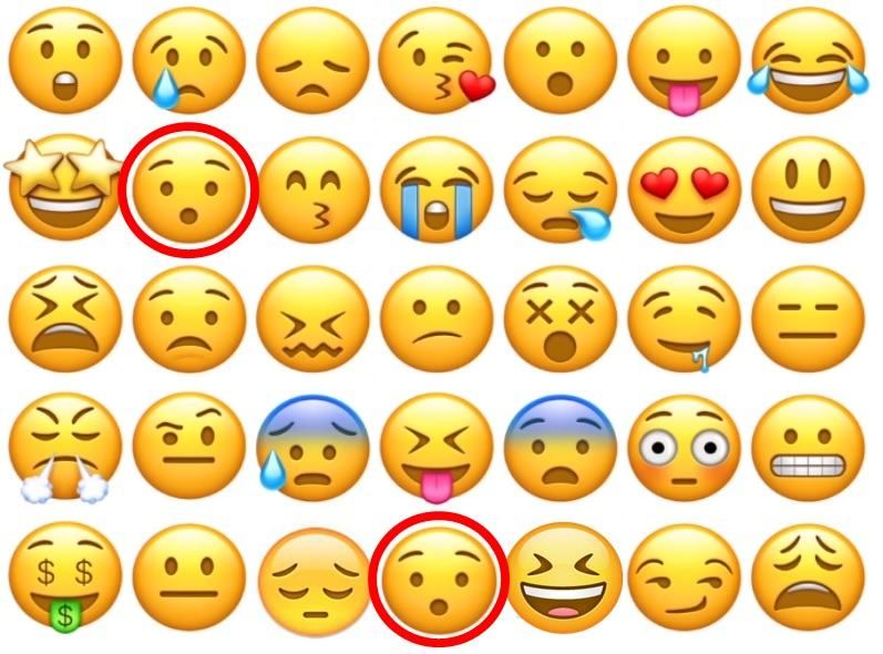 Letak dua emoji yang sama.*