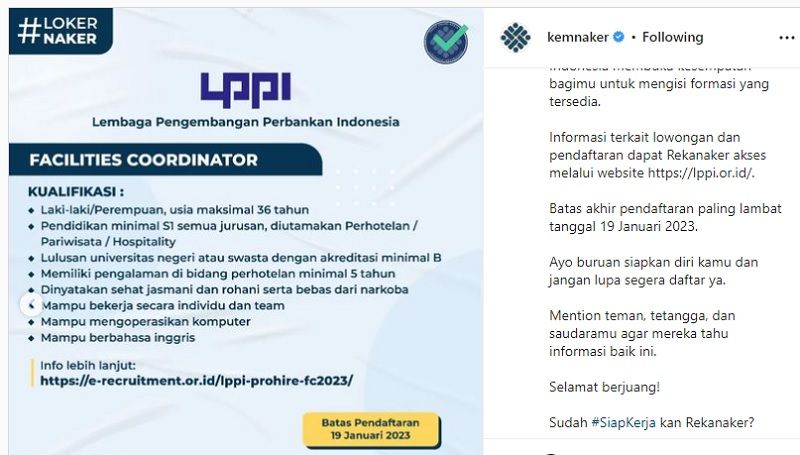 Mau Gaji Mentereng? Yuk Daftar Lowongan Kerja di Lembaga Pengembangan Bank Indonesia, Ini Syaratnya, Buruan karena Terbatas
