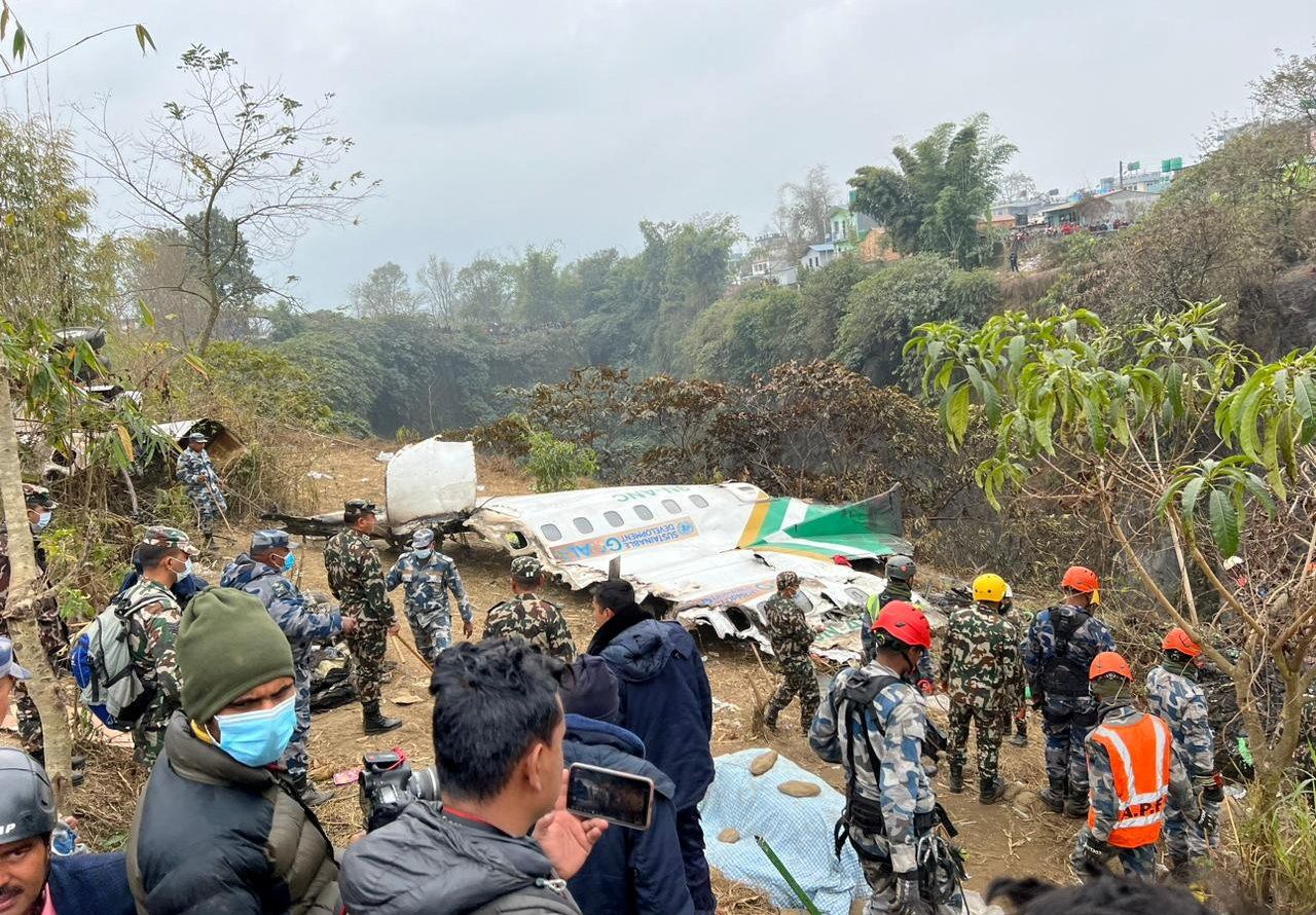 Puing-puing pesawat Yeti Airlines. FAKTA:  Daftar Insiden Pesawat Jatuh di Nepal Sejak 1992, Terbaru Maskapai Yeti Airlines