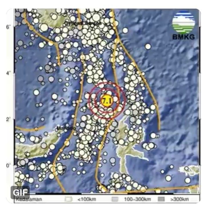 Manado dilanda gempa 7.1 magnitudo