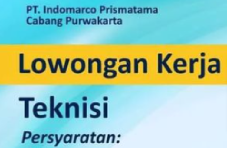 INFO LOKER SUBANG! Terbaru Januari 2023, PT. Indomarco Prismatama segera cek kualifikasinya.
