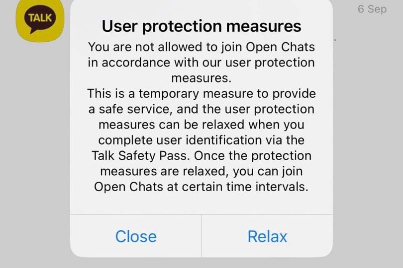 Cara mengatasi akun KakaoTalk tidak bisa gabung obrolan terbuka atau open chat.