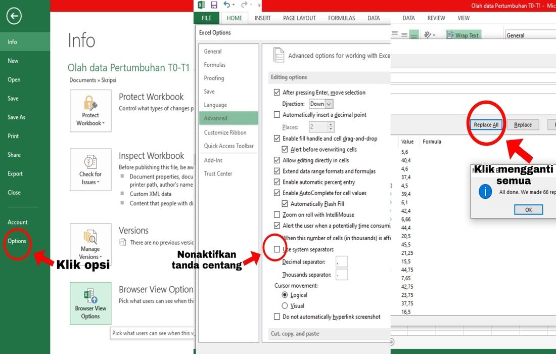 Cara mengubah titik menjadi koma di Excel dan Spreadsheet atau Google Sheet