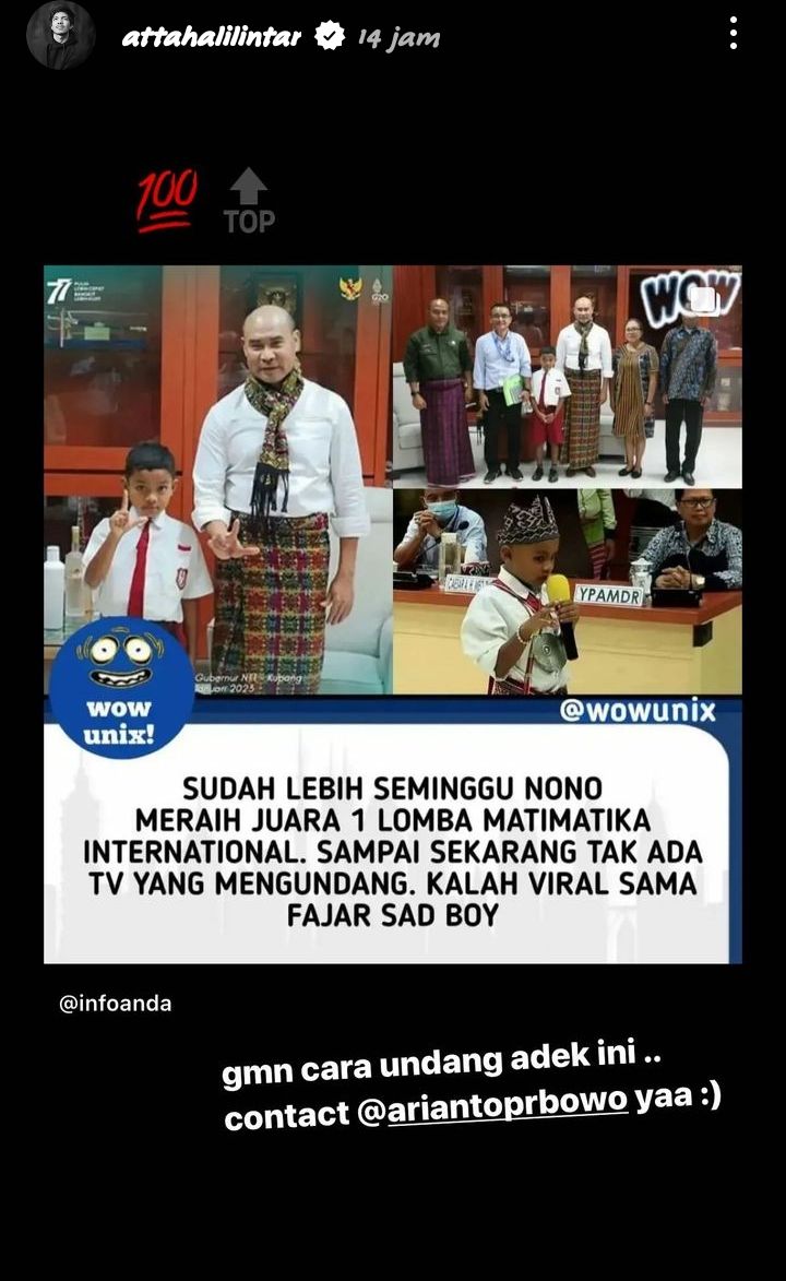 Atta Halilintar Ingin Mengundang Nono