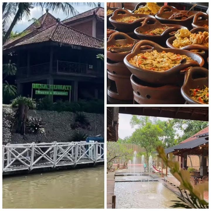 Kolase foto -  wisata kuliner Sentul Selatan Desa Gumati Resto & Resort, khas Sunda.