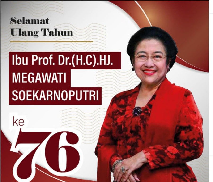 Poster ucapan selamat ulang tahun untuk Megawati dari Ganjar Pranowo
