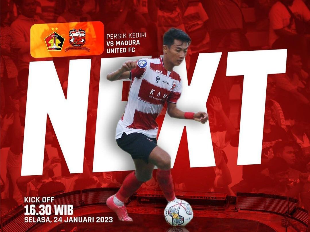 Jam tayang BRI Liga 1 Persik vs Madura United pada hari ini. Prediksi susunan pemain, head to head Persik Kediri vs Madura United lengkap di sini.
