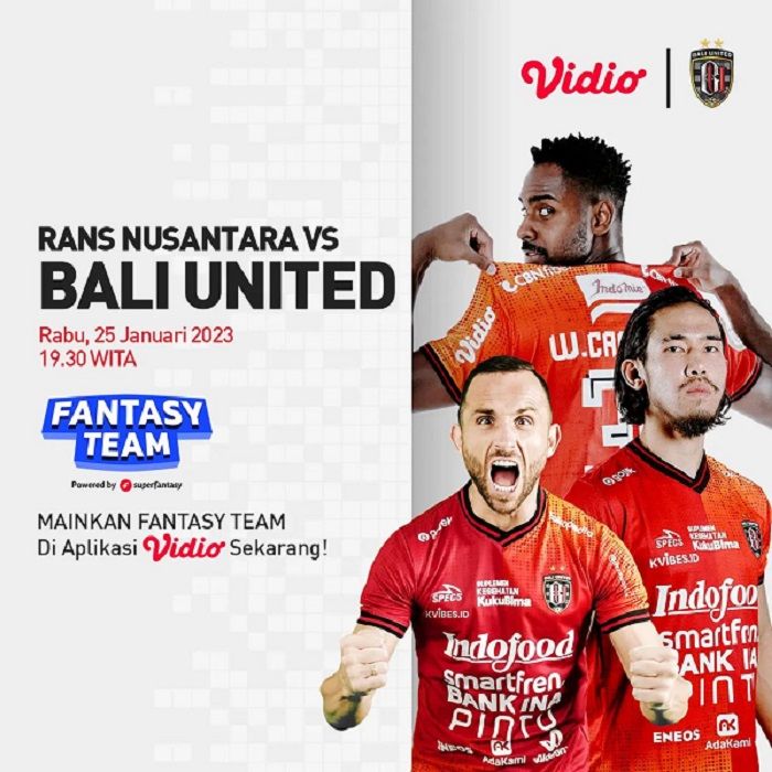Link live streaming Rans Nusantara vs Bali United gratis, BRI Liga 1 hari ini tayang jam berapa di TV Indosiar.