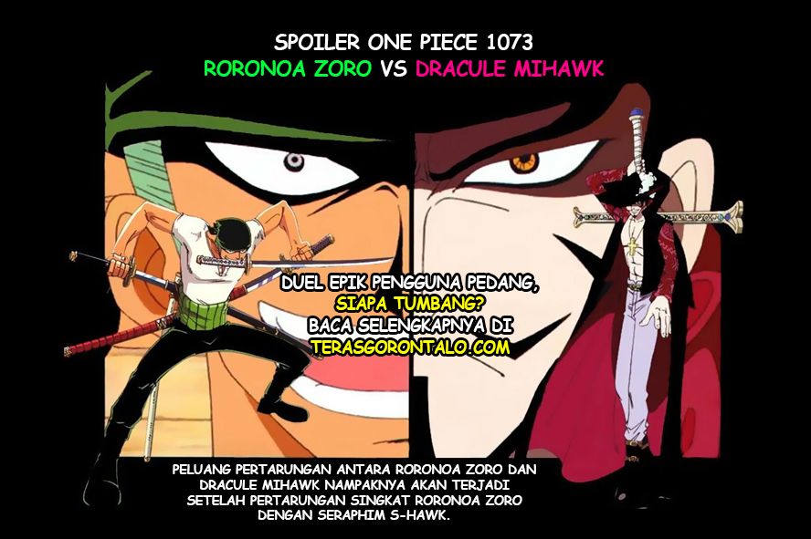 Spoiler One Piece 1073: Eiichiro Oda Beri Kejutan! Roronoa Zoro vs Dracule Mihawk Tersaji, Duel Epik Pengguna Pedang, Siapa Tumbang?