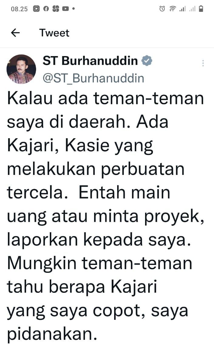 pernyataan resmi Jaksa Agung ST Burhanuddin di akun twitter resminya