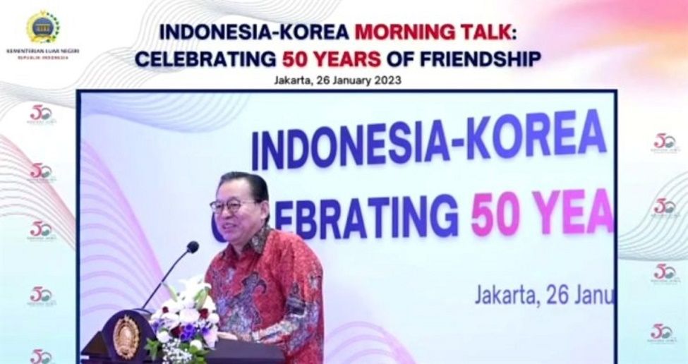 Pertemuan virtual untuk merayakan hubungan diplomatik ke-50 antara dua negara, Indonesia dengan Korea Selatan.