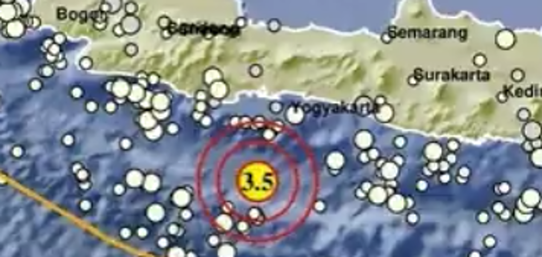 Titik gempa bumi berada di Cilacap, Jawa Tengah