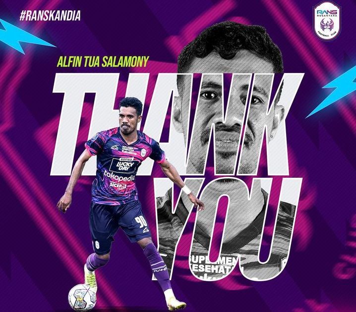 Alfin Tu Salamony resmi tinggalkan klub Raffi Ahmad RANS Nusantara FC