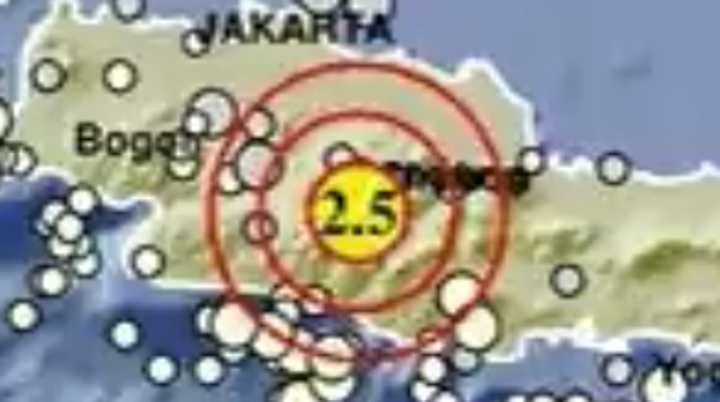 Titik gempa bumi berada di Soreang Kabupaten Bandung