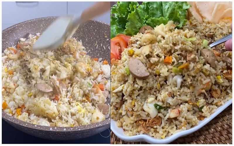 Resep nasi goreng seafood ala resto, gurih dan enak, bisa bikin sendiri di rumah./Instagram @lilik_indrayani_81