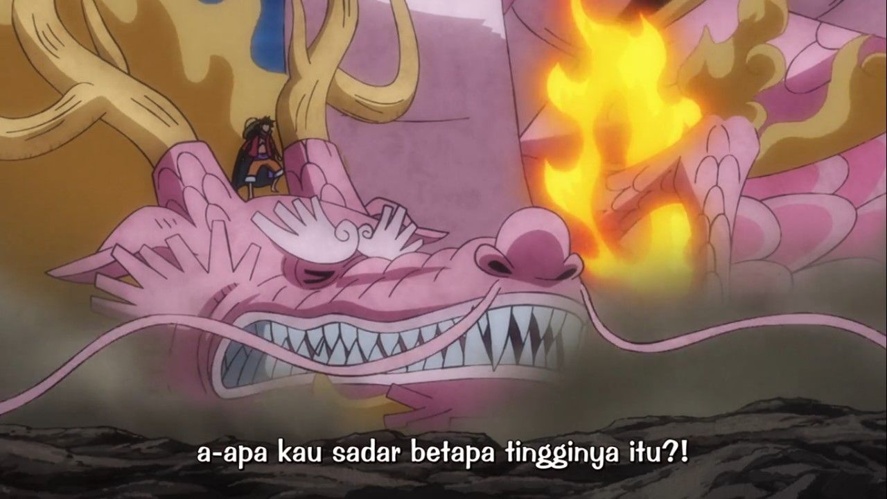 Luffy saat mengobrol dengan Momonosuke di anime One Piece 1049 Sub Indo