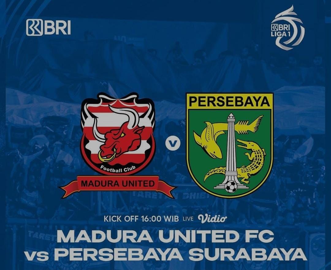 Link live streaming TV Online Madura United vs Persebaya hari ini, Minggu, 29 Januari 2023, nonton BRI Liga di sini.