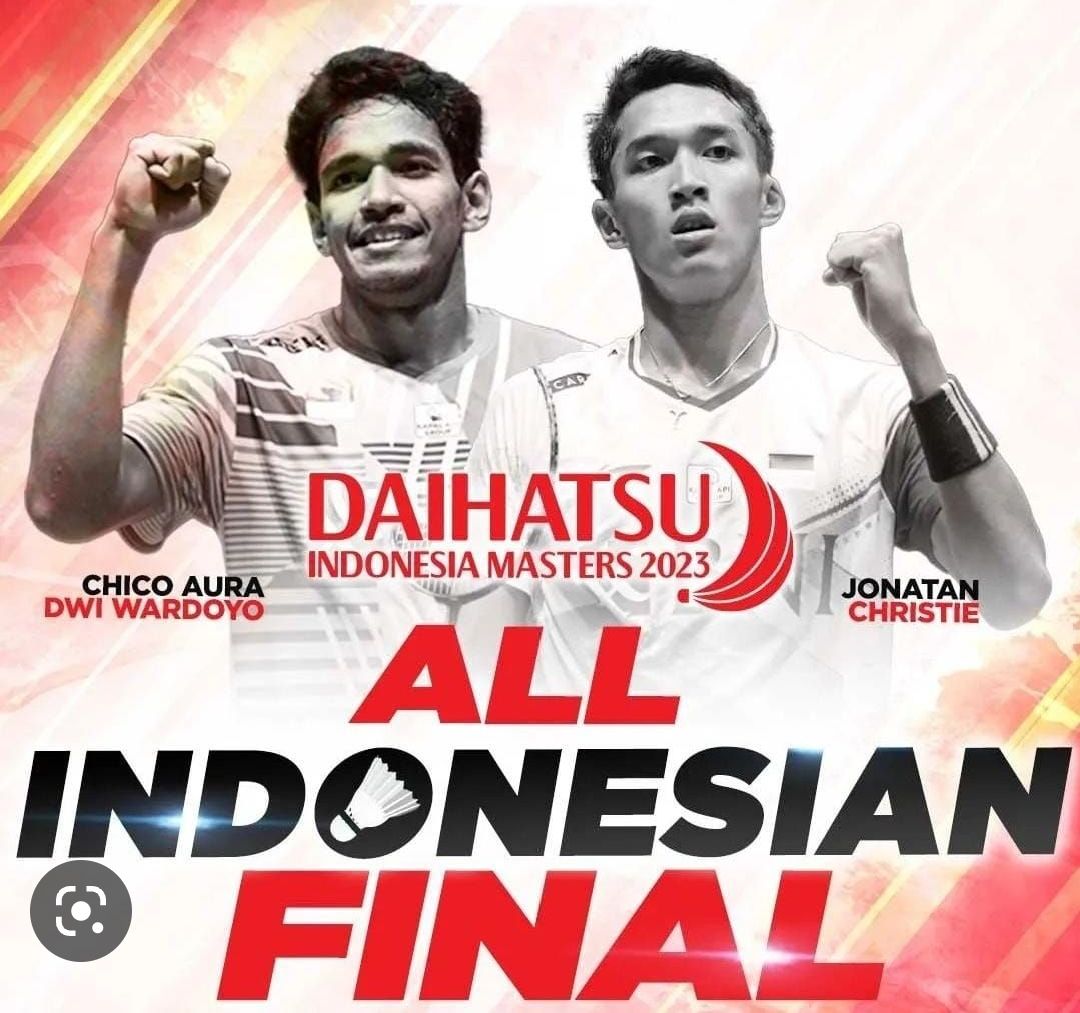 All Indonesian Final! Chico Aura Dwi Wardoyo (kiri) dan Jonatan Christie (kanan) akan bertanding di final Indonesia Masters 2023 sektor tunggal putra