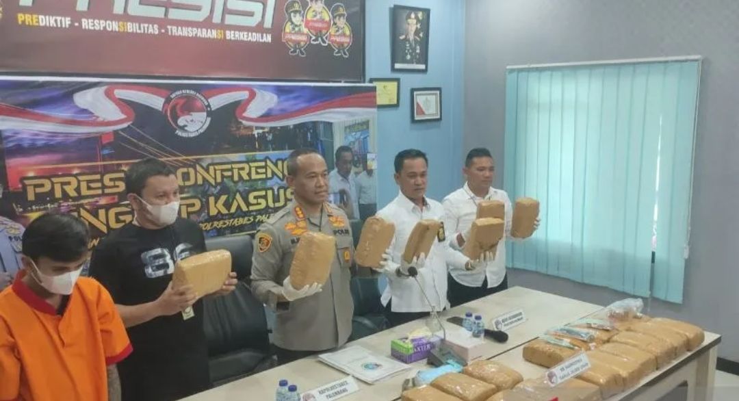 Bandar Narkoba asal Garut ditangkap di Palembang, Barang Bukti Ganja 30 Kg
