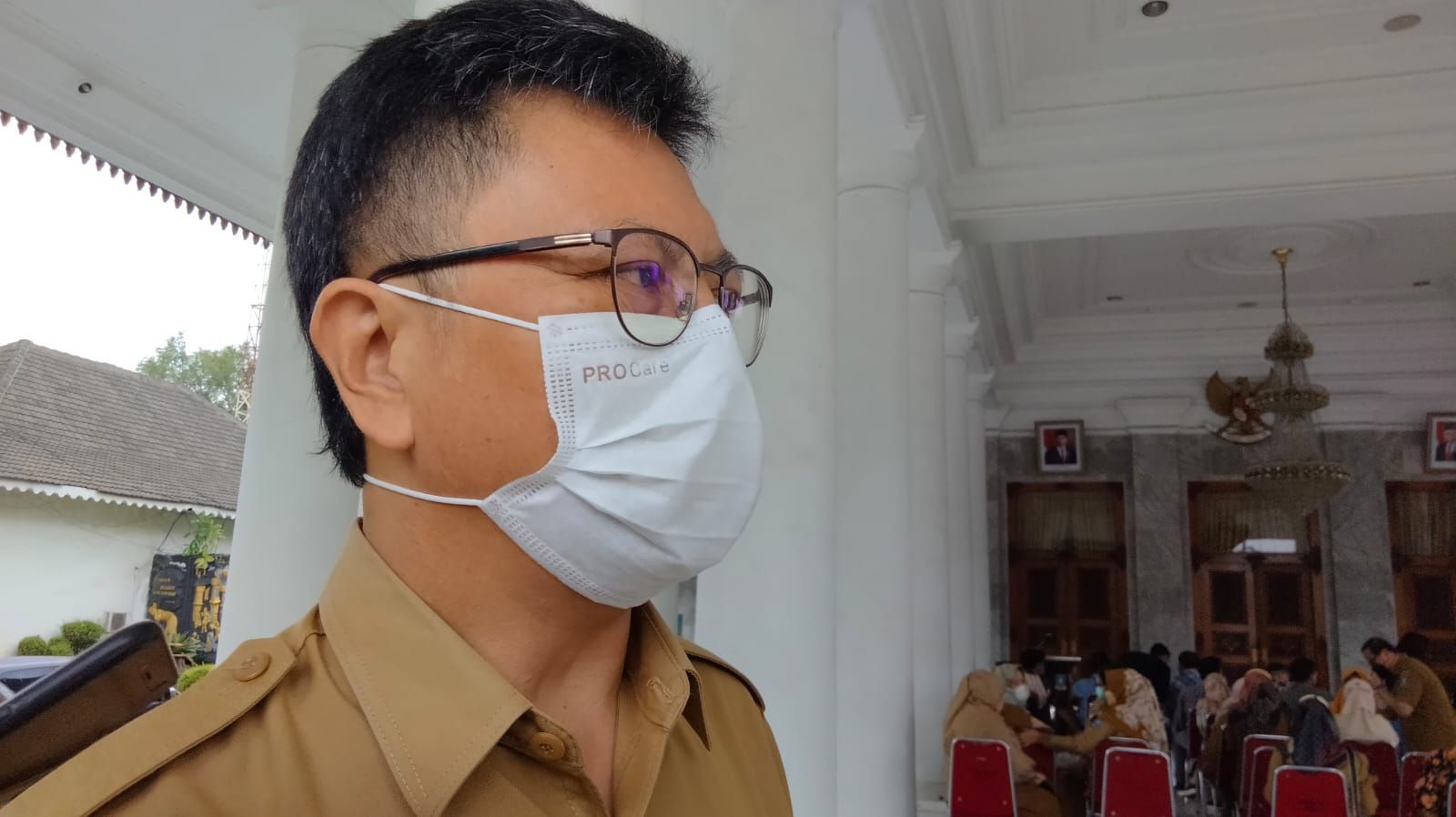 Kepala Dinkes Kabupaten Serang drg Agus Sukmayadi yang memberikan keterangan terkait penurunan angka stunting di Kabupaten Serang, Banten. 