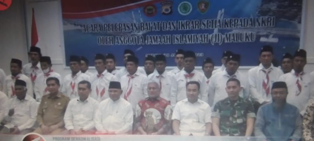 Tangkapan Layar - Puluhan mantan Jemaah Islamiyah bersumpah kembali ke NKRI, Senin 30 Januari 2023 di Ambon