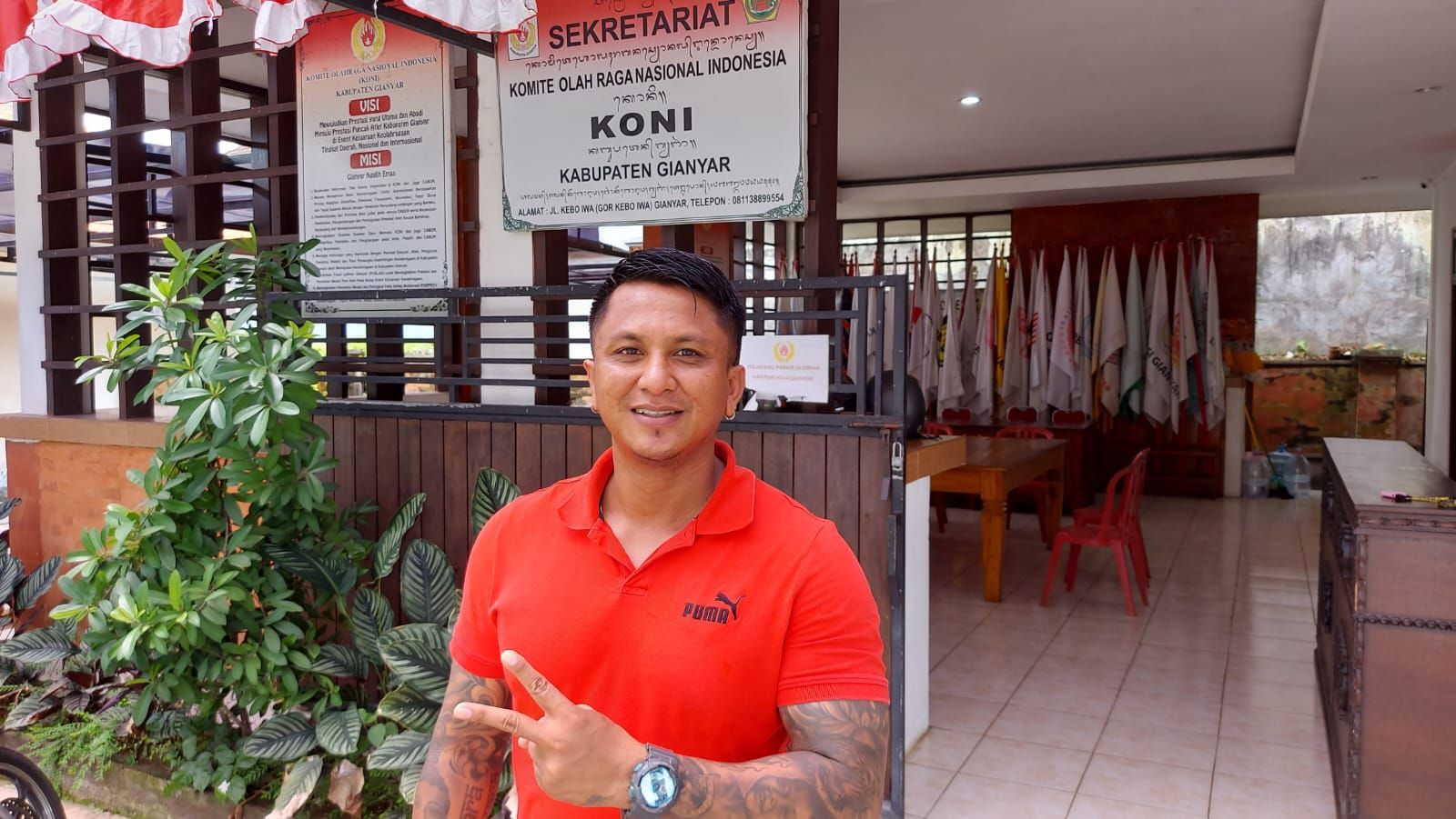 Ketum Pengprov PABSI Bali I Wayan Bun Setiadi saat ditemui di KONI Bali