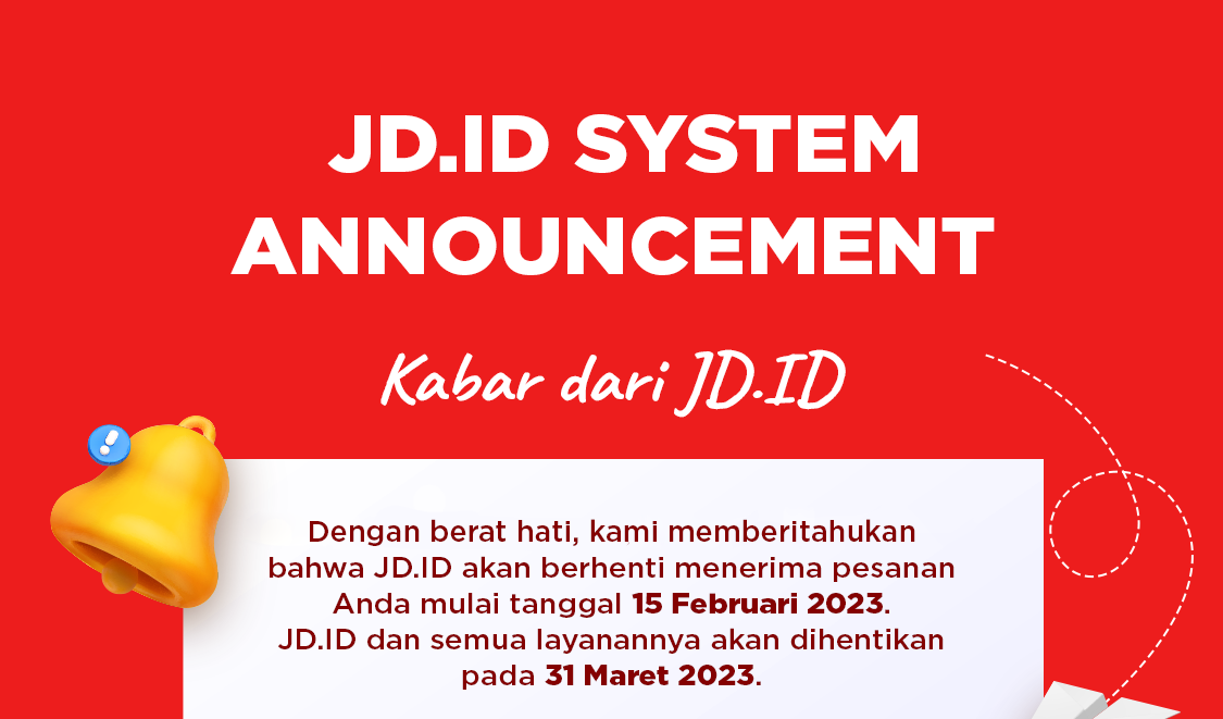 JD.ID umumkan akan segera menghentikan semua layanannya di Indonesi per 31 Maret 2023