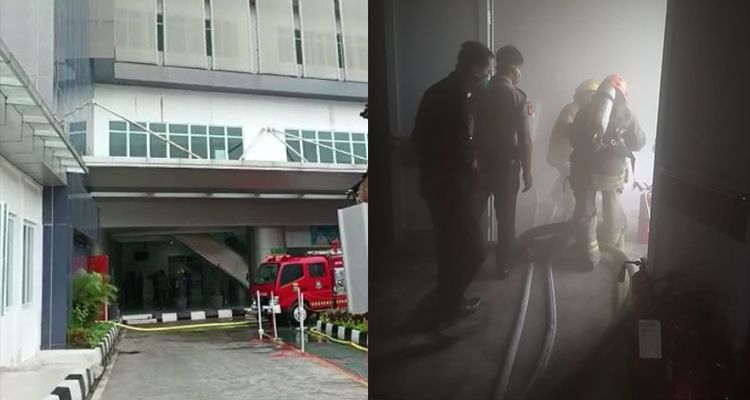 Kebakaran RSUD Bandung Kiwari pada hari Rabu, 1 Februari 2023.