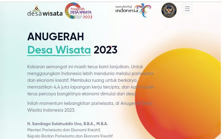 Pendaftaran Anugerah Desa Wisata Indonesia ADWI 2023 dibuka