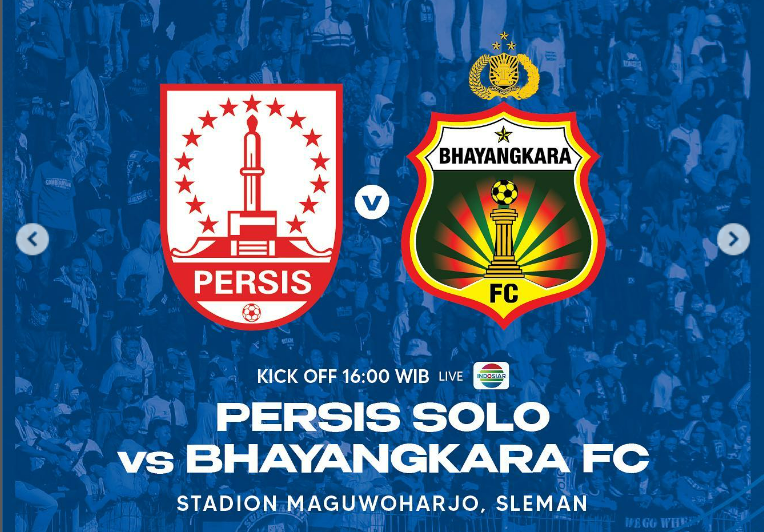 LINK LIVE STREAMING Indosiar Persis Solo vs Bhayangkara FC di Liga 1 TV Online Gratis Hari Ini 2 Februari 2023