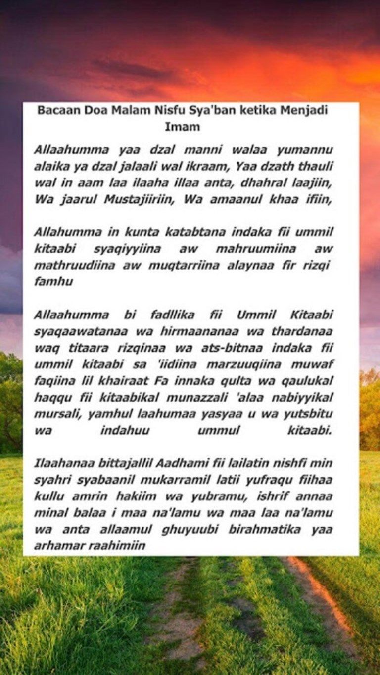 Inilah Bacaan Doa Malam Nisfu Sya'ban ketika Menjadi Imam Beda Lafadz beda Arti Tentunya, Apalagi Doa Bersama