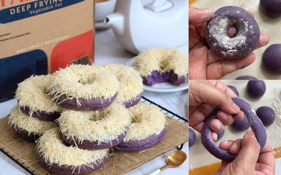 Resep dan cara membuat donat ubi ungu