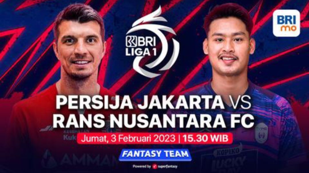 Jadwal Acara Indosiar, Jumat 3 Februari 2023 menayangkan duel Persija Jakarta vs RANS Nusantara FC.