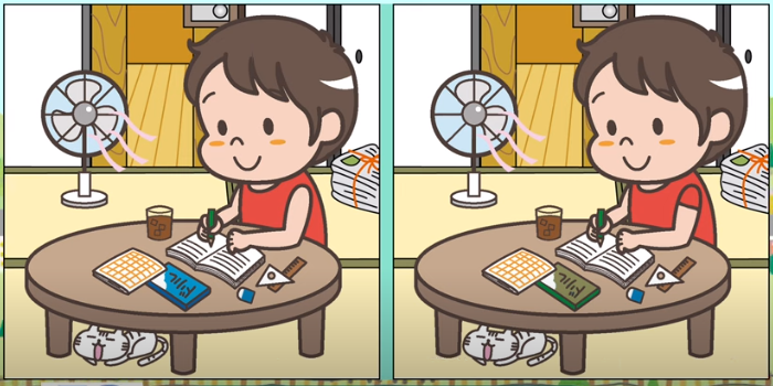 Carilah perbedaan pada gambar anak fokus belajar di tes IQ dengan cepat.
