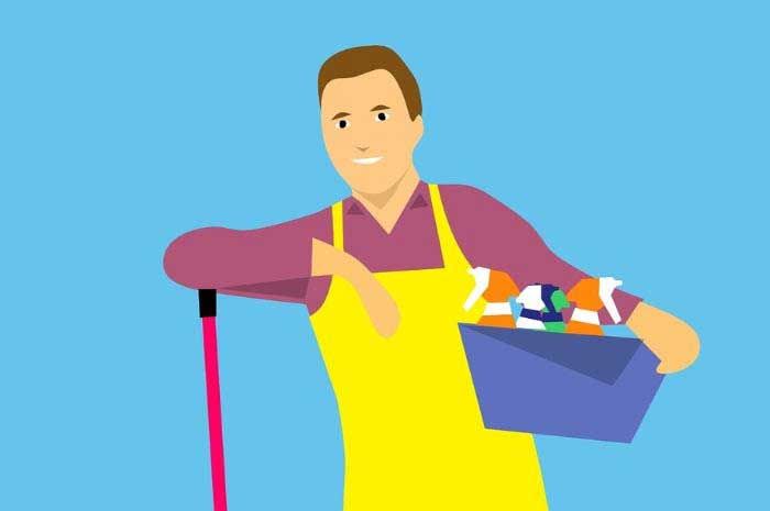 Ilustrasi cleaner supermarket.