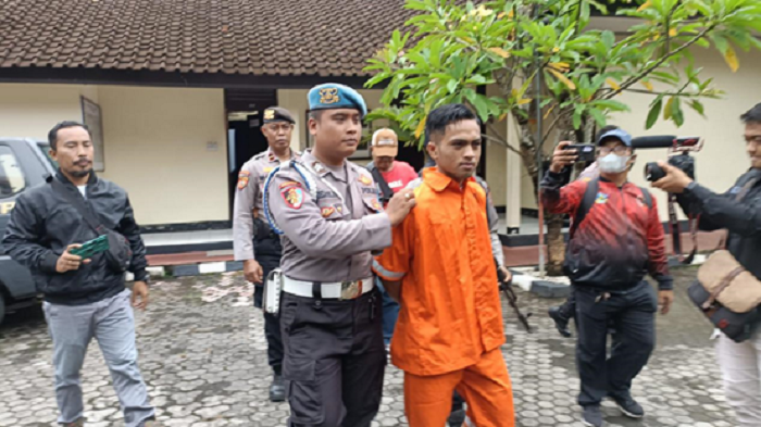 Polsek Denpasar Utara saat menggelar press release penangkapan pelaku pencurian di Sekolah Taman Rama