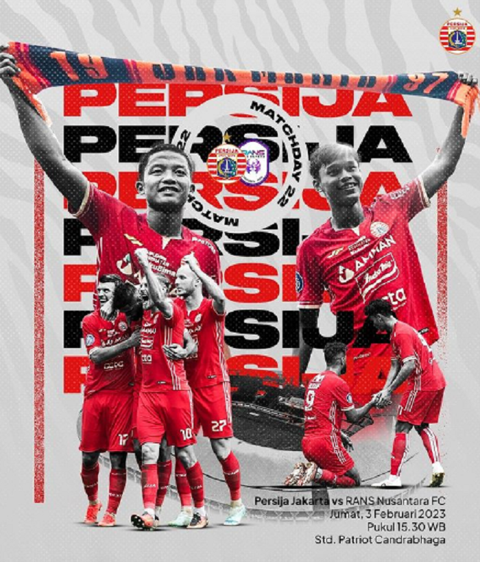 Jadwal tayang Persija vs RANS Nusantara BRI Liga 1 hari ini jam berapa di Indosiar, Prediksi susunan pemain, head to head dan link live streaming di sini.