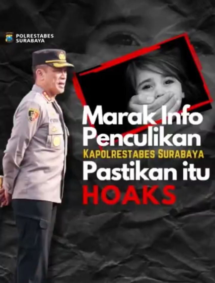 Penculikan Anak masih marak? Ini Kata Kapolrestabes Surabaya