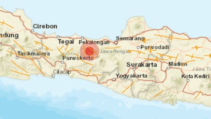 Titik gempa bumi berada di Wonosobo