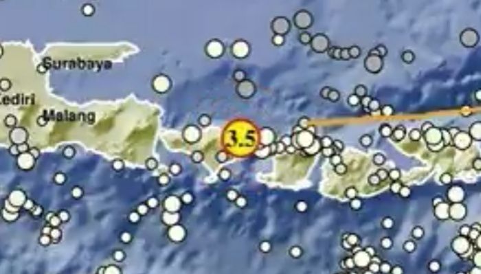 Lokasi gempa bumi di Karangasem Bali hari ini berdasarkan baca info BMKG.
