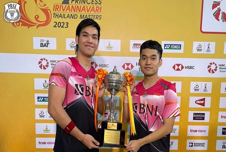 Ganda Putra Indonesia Leo Rolly Carnando-Daniel Marthin meraih juara Thailand Masters 2023 usai sepekan sebelumnya menjuarai Indonesia Masters 2023. 