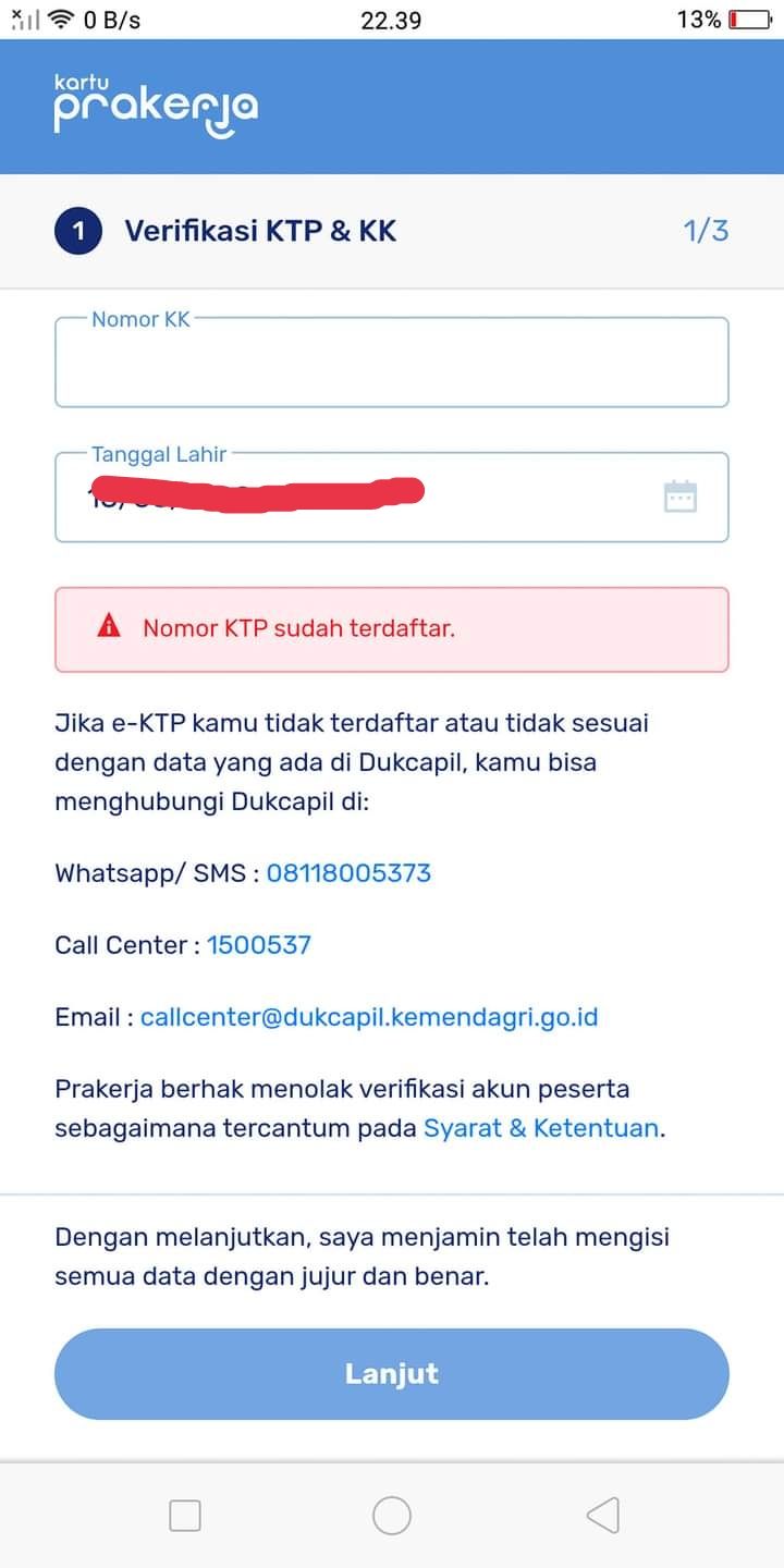 Belum Pernah Mendaftar Tapi Nomor KTP Sudah Terdaftar di Kartu Prakerja Gelombang 48, Ini Solusinya