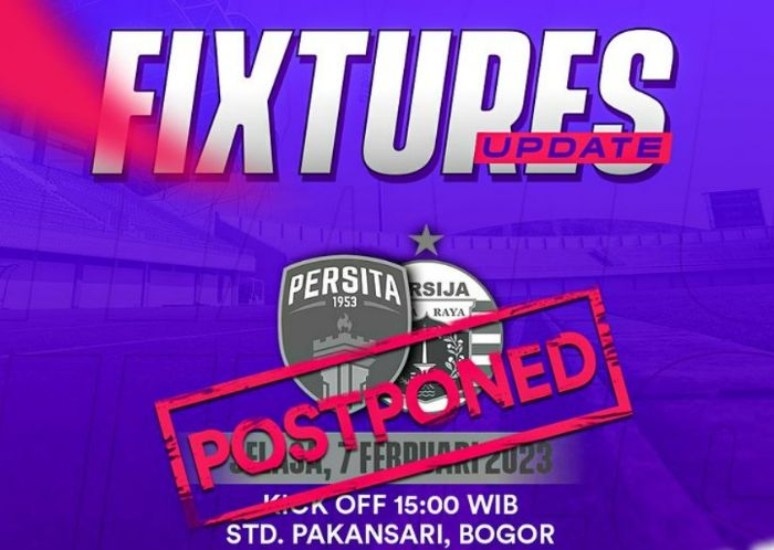 Laga Persita vs Persija Jakarta di BRI Liga 1 resmi ditunda