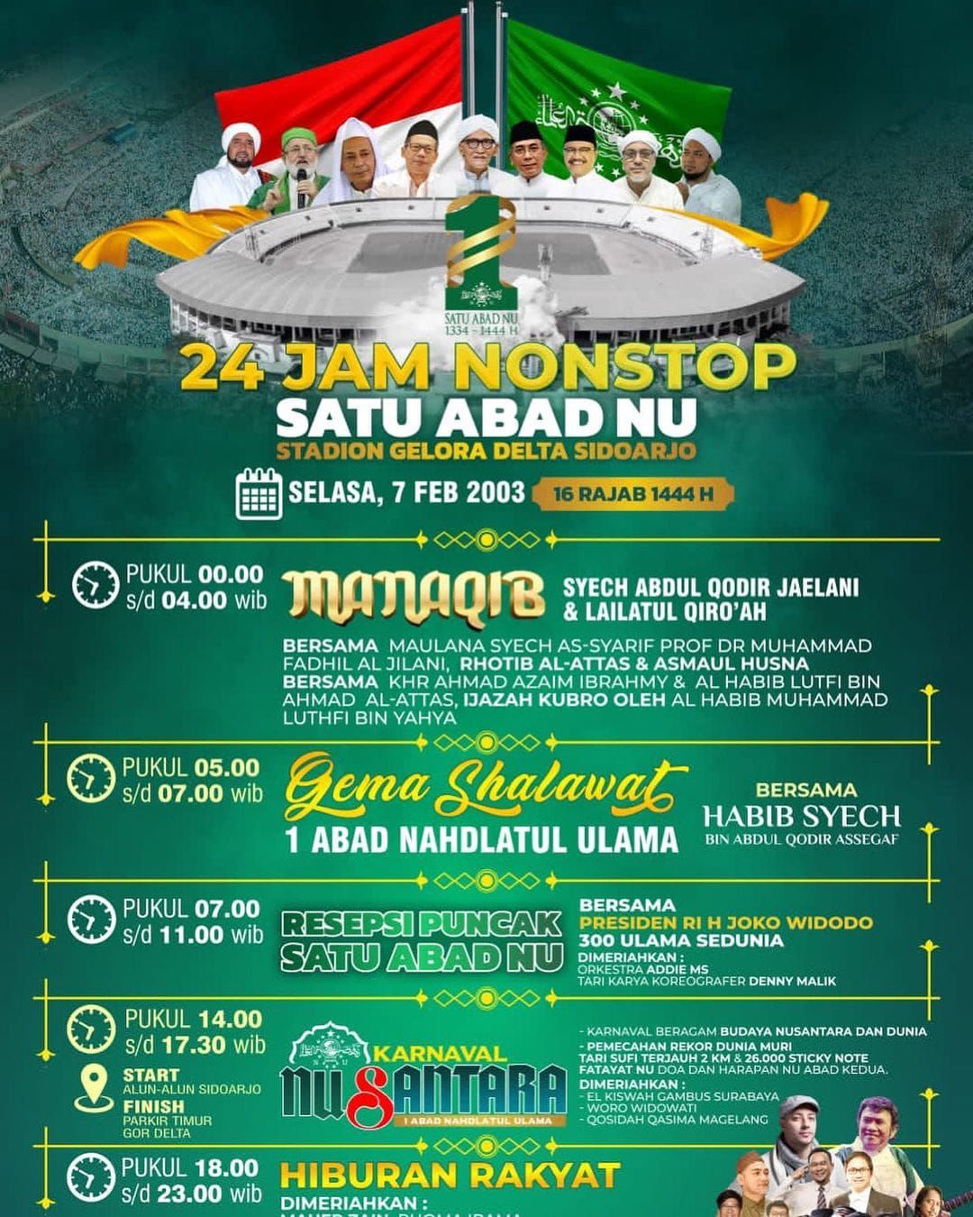 Rangkaian acara Satu Abad Harlah NU 2023.*