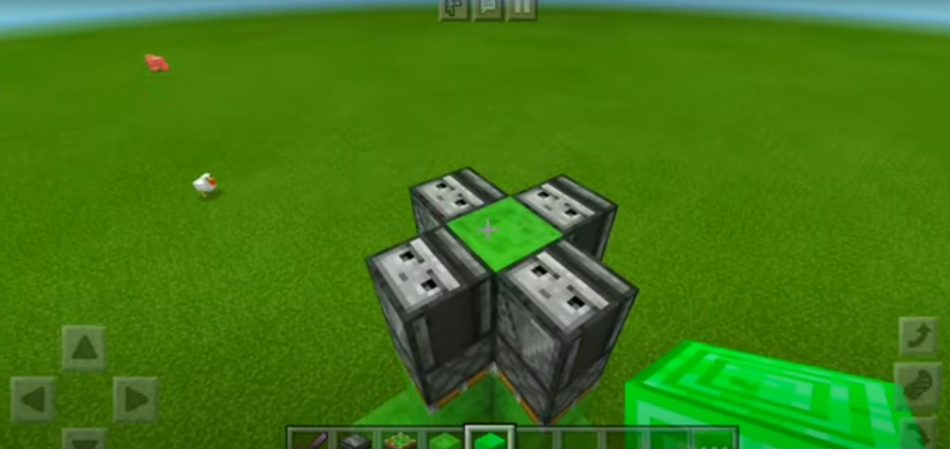 Atur Block of Emerald seperti ini agar roket versi Minecraft Pocket Edition kamu bisa terbang